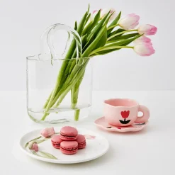 Sale GigiandTom Tulip Ceramic Tea Cup And Saucer Pink