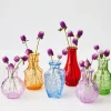 Sale GigiandTom Vintage Bud Coloured Glass Vase Set 6