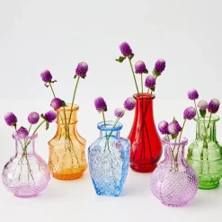 Sale GigiandTom Vintage Bud Coloured Glass Vase Set 6