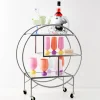 Fashion GigiandTom Vintage Style Bar Cart Silver