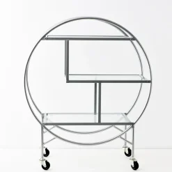 Fashion GigiandTom Vintage Style Bar Cart Silver