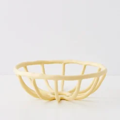 Fashion GigiandTom Weave Resin Fruit Bowl Beige
