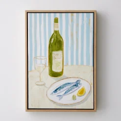 Fashion GigiandTom White Wine Framed Canvas Oil Painting