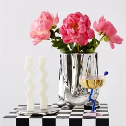 Fashion GigiandTom Zigzag Taper Candle White 2 Pack